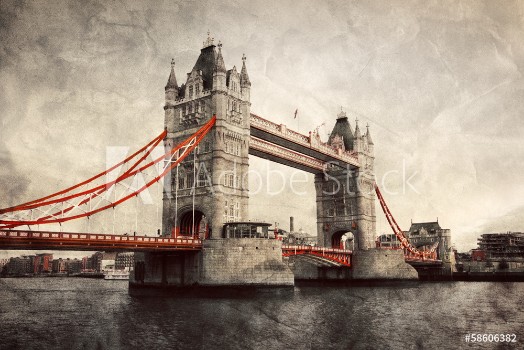 Picture of Tower Bridge in London England the UK Vintage style